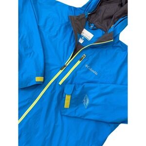 Columbia Rain Jacket Mens XXL Blue Omni-Tech Interchange Waterproof Hooded Shell